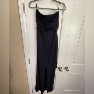 Lulus Navy Strapless Gown